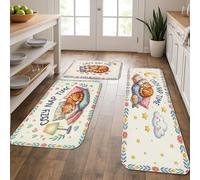 Lot de 3 tapis de cuisine en forme de chats ludiques pour le sol, tapis doux et confortables pour la sieste saisonnière, tapis décoratif pour éviers, buanderie, salle de bain