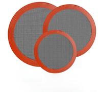 Lot de 3 tapis de cuisson ronds en silicone orange avec design perforé, résistant à la chaleur de moins quatre à deux, trois ou deux degrés Celsius pour la cuisine à la maison (3)