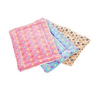 Lot de 3 tapis de lit chaud en peluche douce pour petits animaux - Pour l'hiver et les chats de petite et moyenne taille
