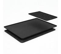 Lot de 3 tapis de machine à café 3 en 1 avec tapis en silicone antidérapant surdimensionné 60 x 40 cm, tapis en feutre coulissant amovible et tapis d'égouttement, résistant à la chaleur, passe au