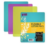 Lot de 3 tapis de planche à découper colorés en plastique souple