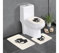 Lot de 3 tapis de protection absorbant l'eau, motif éléphant, espace négatif, tapis de salle de bain, chambre à coucher, cuisine, baignoire, maison, tapis de salle de bain décoratif en peluche