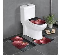 Lot de 3 tapis de protection en forme de fruits en cire rose absorbant l'eau, tapis de salle de bain, chambre à coucher, cuisine, baignoire, maison, tapis de salle de bain décoratif en peluche