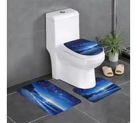 Lot de 3 tapis de protection pour salle de bain, chambre à coucher, cuisine, baignoire, tapis en peluche décoratif, peinture à l'encre de fin de nuit