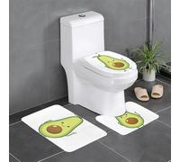 Lot de 3 tapis de salle de bain 61 x 40,6 cm, motifs WHJSSF Happy Avocado, faciles à nettoyer, absorbants et durables