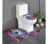 Lot de 3 tapis de salle de bain 61 x 40,6 cm WHJSSF Belle mer avec imprimés de fleurs, faciles à nettoyer, absorbants et durables