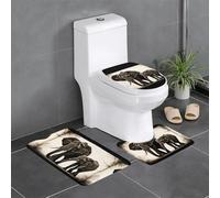 Lot de 3 tapis de salle de bain à motif vieux éléphant et jeune éléphant, tapis de bain ultra doux à séchage rapide absorbants avec toilettes en forme de U pour salle de bain, baignoire, douche, WC
