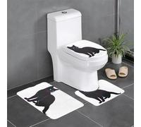 Lot de 3 tapis de salle de bain à motifs d'ombres de chat fluo WHJSSF faciles à nettoyer, absorbants et durables (61 x 40,6 cm)