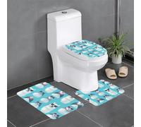 Lot de 3 tapis de salle de bain antidérapants - 61 x 40,6 cm - Motif avatar d'alpaga WHJSSF - Tapis rectangulaire en forme de U et en forme de O pour toilettes, coiffeuse et baignoire