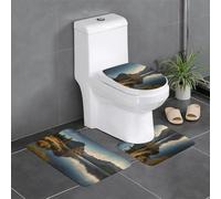 Lot de 3 tapis de salle de bain antidérapants - 61 x 40,6 cm - Motif WHJSHOP The Legend of Lannis Loch - Tapis rectangulaire en forme de U et en forme de O pour toilettes, coiffeuse et salle de bain