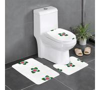 Lot de 3 tapis de salle de bain antidérapants - 61 x 40,6 cm - Petit tapis rectangulaire en forme de U et en forme de O pour toilettes, coiffeuse et baignoire - Motif YYHWHJDE fraise sur la gloire du