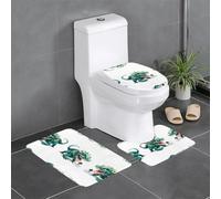 Lot de 3 tapis de salle de bain antidérapants - 61 x 40,6 cm - WHJDPP Dragon Spits Pearls - Tapis rectangulaire en forme de U et en forme de O pour toilettes, coiffeuse et baignoire