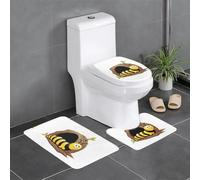 Lot de 3 tapis de salle de bain antidérapants avec motif chenille WHJSSF dans un trou d'arbre - 61 x 40,6 cm - Facile à nettoyer