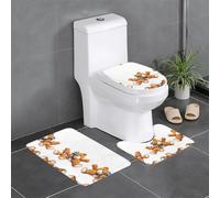 Lot de 3 tapis de salle de bain antidérapants imprimés pour toilettes, meuble-lavabo et couvercle - 61 x 40,6 cm - HJFCZH Broken Bear Toys - Facile à nettoyer