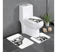Lot de 3 tapis de salle de bain antidérapants imprimés pour toilettes, meuble-lavabo et couvercle - HJFCZH King of The Forest - 61 x 40,6 cm - Facile à nettoyer