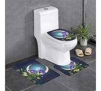 Lot de 3 tapis de salle de bain antidérapants pour toilettes, meuble-lavabo et couvercle de couvercle, 61 x 40,6 cm, YYHWHJDE Morning Glory On The Moon