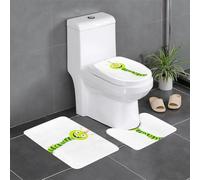 Lot de 3 tapis de salle de bain antidérapants pour toilettes, meuble-lavabo et couvercle de couvercle, 61 x 40,6 cm, WHJSSF chenille portant un chapeau d'anniversaire