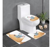 Lot de 3 tapis de salle de bain antidérapants pour toilettes, meuble-lavabo et couvercle de couvercle, 61 x 40,6 cm, motif WHJSSF Little Mouse in the Sandpit