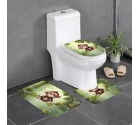 Lot de 3 tapis de salle de bain antidérapants pour toilettes, meuble-lavabo et couvercle de couvercle, 61 x 40,6 cm YYHWHJDE Little Monkey On The Vine