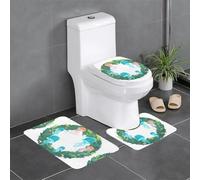 Lot de 3 tapis de salle de bain antidérapants pour toilettes, meuble-lavabo et couvercle de couvercle, 61 x 40,6 cm, YYHWHJDE méduse dans une couronne, facile à nettoyer