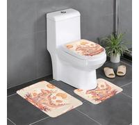 Lot de 3 tapis de salle de bain antidérapants pour toilettes, meuble-lavabo et couvercle de couvercle, 61 x 40,6 cm, WHJSSF Cookies in Bubbles
