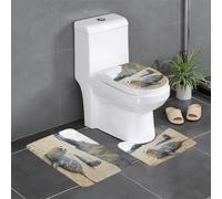 Lot de 3 tapis de salle de bain antidérapants pour toilettes, meuble-lavabo et couvercle de couvercle, 61 x 40,6 cm, YYHWHJDE Sea Lions on the Sand