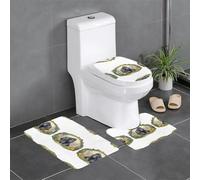 Lot de 3 tapis de salle de bain antidérapants pour toilettes, meuble-lavabo et couvercle - Motif WHJSSF Gorilla Forest - 61 x 40,6 cm - Facile à nettoyer