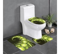 Lot de 3 tapis de salle de bain antidérapants - Tapis rectangulaires en forme de U et en forme de O pour toilettes, lavabos et salle de bain - 61 x 40,6 cm - YYHWHJDE brillant