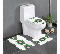 Lot de 3 tapis de salle de bain avec imprimé feuilles de hérisson, faciles à nettoyer, absorbants et durables, WHJSSF rose, 61 x 40,6 cm