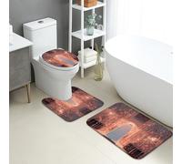 Lot de 3 tapis de salle de bain d'Halloween en mousse à mémoire de forme, absorbants, antidérapants et lavables, motif floral effrayant, à séchage rapide, motif fantômes de la forêt enchantée