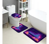 Lot de 3 tapis de salle de bain d'Halloween en mousse à mémoire de forme, motif squelette fluo, citrouille, absorbants, antidérapants, lavables, effrayants, lumineux, à séchage rapide