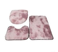 Lot de 3 tapis de salle de bain en microfibre pelucheuse, dos en latex antidérapant pour plus de stabilité et tissu lavable en machine pour une fraîcheur quotidienne (rose)