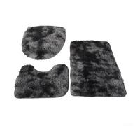Lot de 3 tapis de salle de bain en microfibre pelucheuse, dos en latex antidérapant pour plus de stabilité et tissu lavable en machine pour une fraîcheur quotidienne (noir)