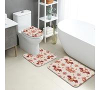 Lot de 3 tapis de salle de bain fantaisie, motif dragon fantaisie et bouclier, tapis de toilette absorbant, antidérapant, lavable, en mousse à mémoire de forme, à séchage rapide sur le thème de