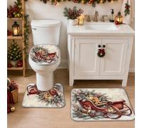 Lot de 3 tapis de salle de bain sur le thème des fêtes de fin d'année