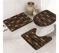 Lot de 3 tapis de salle de bain ultra doux antidérapants et absorbants - Tapis de bain pour bibliothèque, bibliothèque, salle de bain, baignoire, douche