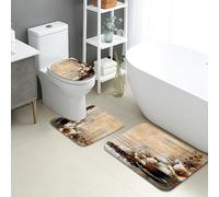 Lot de 3 tapis de salle de bain vintage à motif floral café artistique, grains de café, absorbants, antidérapants, lavables, confortables, à séchage rapide, en mousse à mémoire de forme