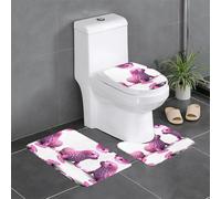 Lot de 3 tapis de salle de bain WHJSSF 61 x 40,6 cm, imprimés de lions de mer roses, faciles à nettoyer, absorbants et durables