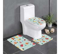 Lot de 3 tapis de sol antidérapants en flanelle, 61 x 40,6 cm, impression d'illustrations de fruits, épais et absorbants, pour salle de bain et toilettes - WHJSHOP Pure Color