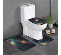 Lot de 3 tapis de sol antidérapants en flanelle, 61 x 40,6 cm, impression WHJSHOP Echoes of Existence, épais et absorbants, pour salle de bain et WC