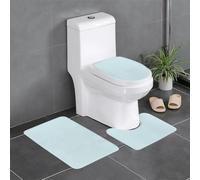 Lot de 3 tapis de sol antidérapants en flanelle, 61 x 40,6 cm, imprimés HJFCZH aqua, épais et absorbants, pour salle de bain et WC
