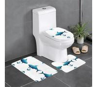 Lot de 3 tapis de sol antidérapants en flanelle, 61 x 40,6 cm, imprimés HJFCZH Fantasy Life in the Ocean Épais et absorbants, pour salle de bain et WC