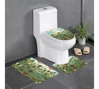 Lot de 3 tapis de sol antidérapants en flanelle, 61 x 40,6 cm, motif WHJSSF Insect Kingdom épais et absorbant, pour salle de bain et WC