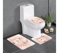 Lot de 3 tapis de sol antidérapants en flanelle, 61 x 40,6 cm, motif WHJSSF Little Fat Sheep Among The Flowers, épais et absorbants, pour salle de bain et WC