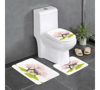 Lot de 3 tapis de sol antidérapants en flanelle, épais et absorbant, pour salle de bain et toilettes, motif YYHWHJDE People Under the Flower Trees, 61 x 40,6 cm