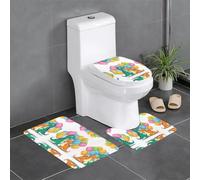 Lot de 3 tapis de sol antidérapants en flanelle, épais et absorbant, pour salle de bain et toilettes, motif dinosaure, HJFCZH et ballons, 61 x 40,6 cm
