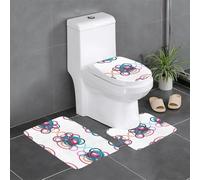 Lot de 3 tapis de sol antidérapants en flanelle, épais et absorbants, motif cercles colorés, WHJSSF 61 x 40,6 cm, pour salle de bain et toilettes