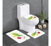 Lot de 3 tapis de sol antidérapants en flanelle, épais et absorbants, pour salle de bain et toilettes, motif WHJSSF Sweet and Sour cerises, 61 x 40,6 cm