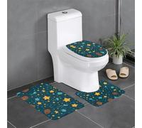 Lot de 3 tapis de sol antidérapants en flanelle, épais et absorbants, pour salle de bain et toilettes, motif WHJSSF Stars et Happy Fathers Day, 61 x 40,6 cm