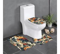Lot de 3 tapis de sol antidérapants en flanelle, épais et absorbants, pour salle de bain et toilettes Motif HJFCZH Fish Leap Dragon 61 x 40,6 cm